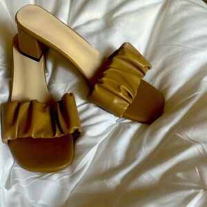 Brand new! Never worn! camel colored heeled sandal